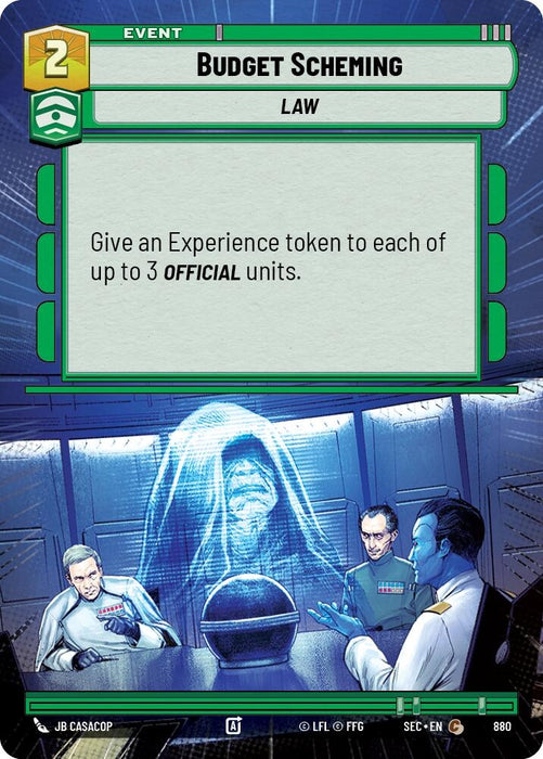 Image for Budget Scheming (Hyperspace Foil) (880) [Secrets of Power] - Star Wars: Unlimited