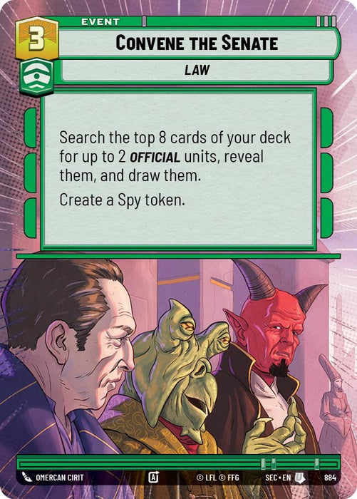 Image for Convene the Senate (Hyperspace Foil) (884) [Secrets of Power] - Star Wars: Unlimited