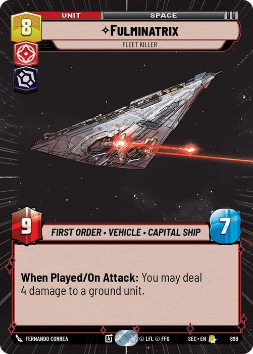 Image for Fulminatrix - Fleet Killer (Hyperspace Foil) (898) [Secrets of Power] - Star Wars: Unlimited