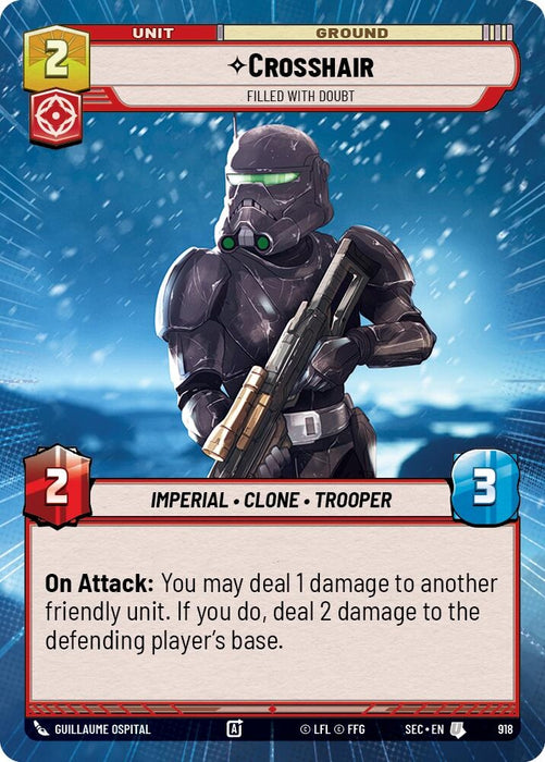 Image for Crosshair - Filled With Doubt (Hyperspace Foil) (918) [Secrets of Power] - Star Wars: Unlimited