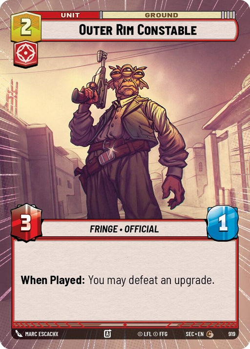 Image for Outer Rim Constable (Hyperspace Foil) (919) [Secrets of Power] - Star Wars: Unlimited