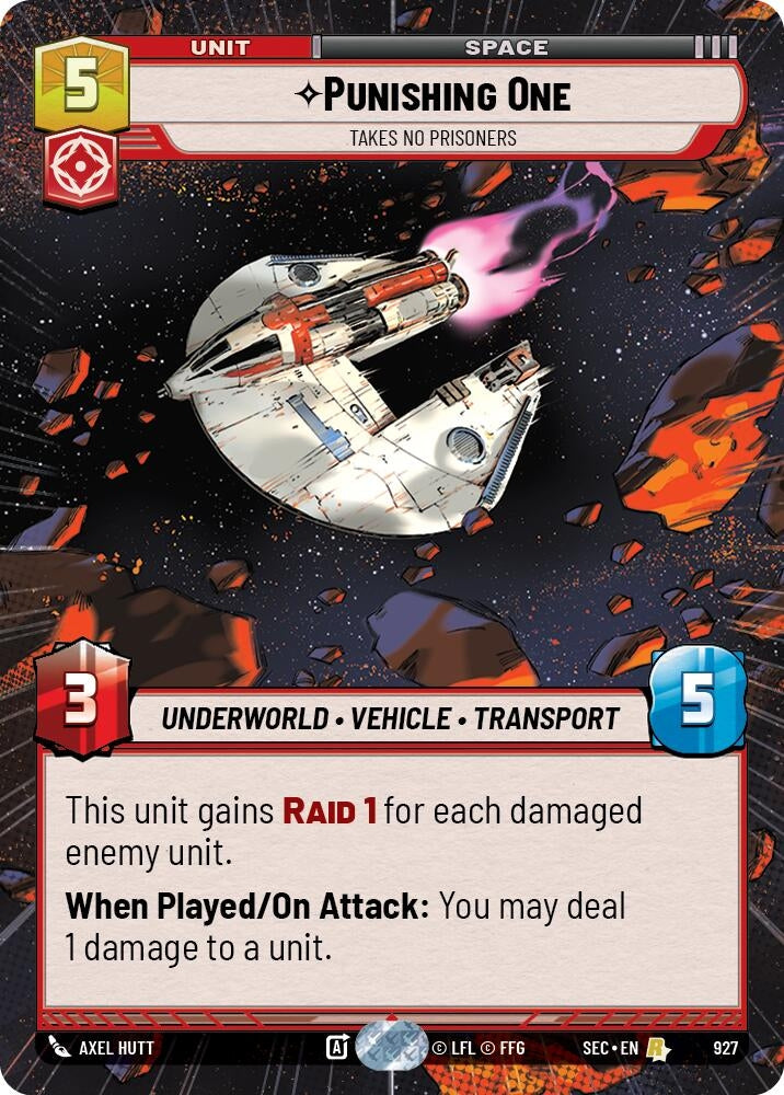 Image for Punishing One - Takes No Prisoners (Hyperspace Foil) (927) [Secrets of Power] - Star Wars: Unlimited