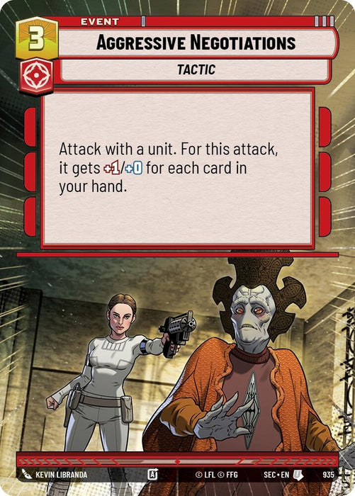 Image for Aggressive Negotiations (Hyperspace Foil) (935) [Secrets of Power] - Star Wars: Unlimited
