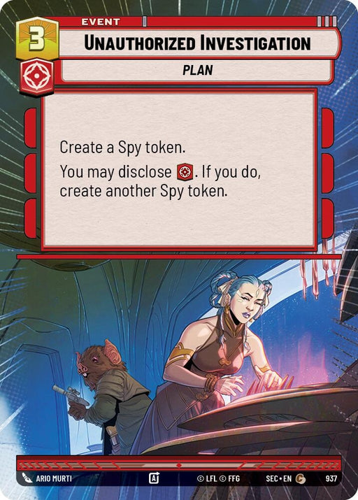 Image for Unauthorized Investigation (Hyperspace Foil) (937) [Secrets of Power] - Star Wars: Unlimited