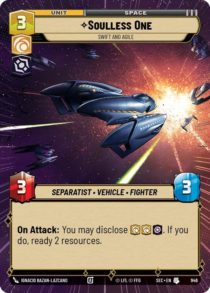 Image for Soulless One - Swift and Agile (Hyperspace Foil) (946) [Secrets of Power] - Star Wars: Unlimited