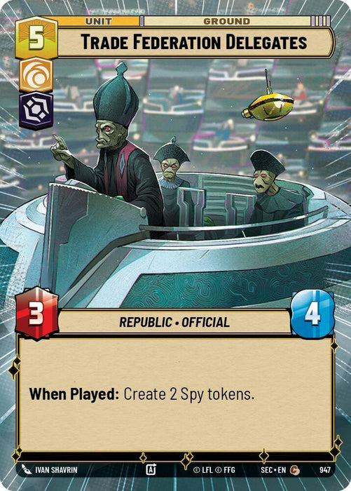Image for Trade Federation Delegates (Hyperspace Foil) (947) [Secrets of Power] - Star Wars: Unlimited