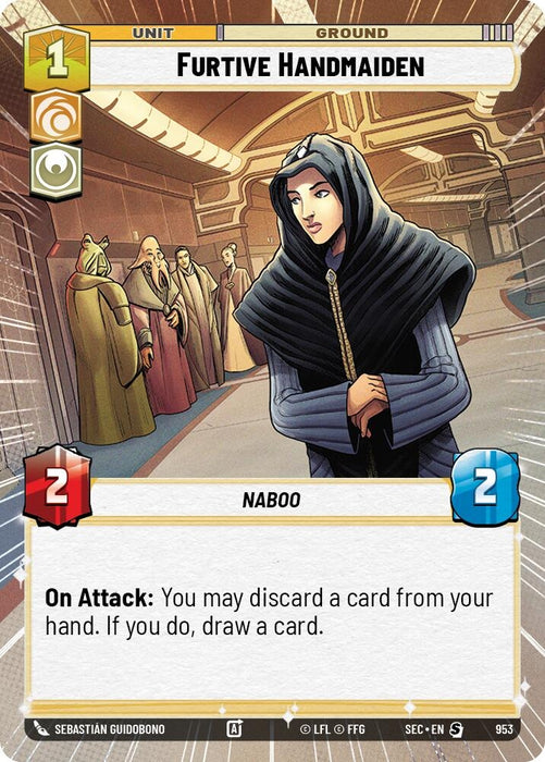 Image for Furtive Handmaiden (Hyperspace Foil) (953) [Secrets of Power] - Star Wars: Unlimited