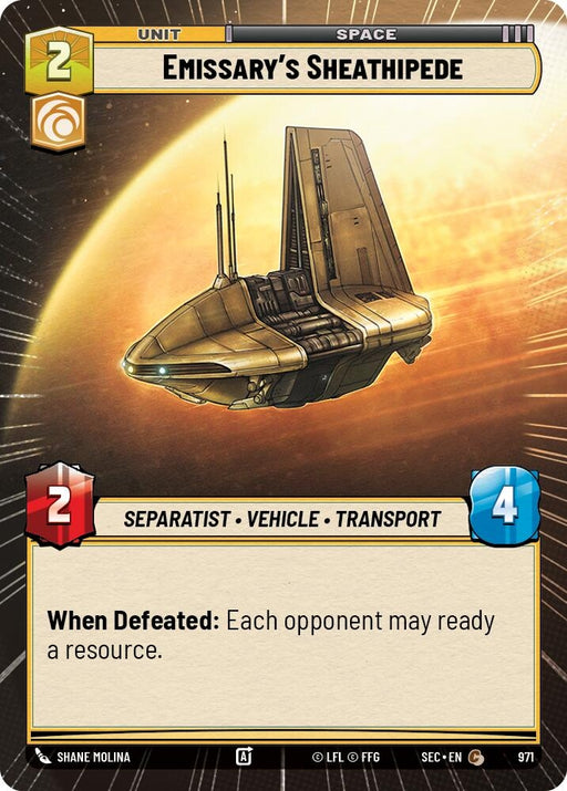 Image for Emissary's Sheathipede (Hyperspace Foil) (971) [Secrets of Power] - Star Wars: Unlimited