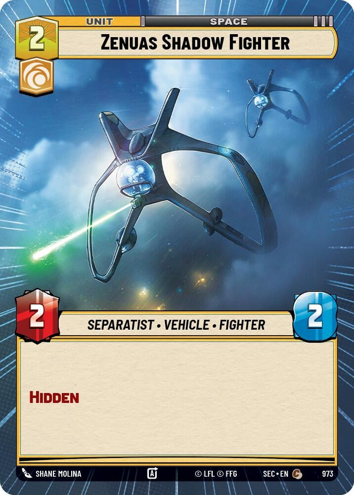 Image for Zenuas Shadow Fighter (Hyperspace Foil) (973) [Secrets of Power] - Star Wars: Unlimited