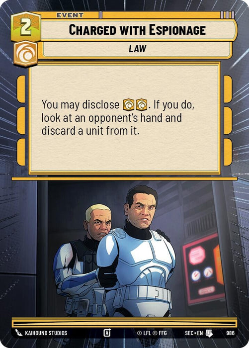 Image for Charged with Espionage (Hyperspace Foil) (986) [Secrets of Power] - Star Wars: Unlimited