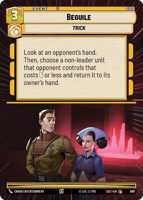 Image for Beguile (Hyperspace Foil) (989) [Secrets of Power] - Star Wars: Unlimited