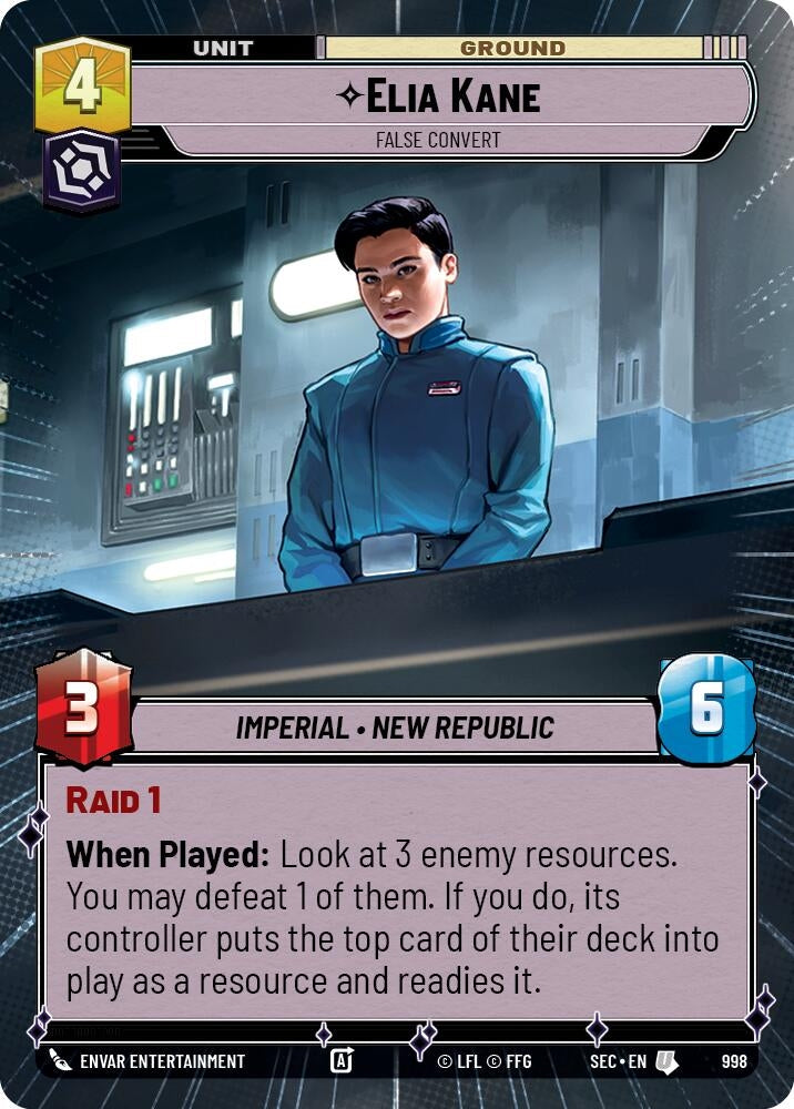 Image for Elia Kane - False Convert (Hyperspace Foil) (998) [Secrets of Power] - Star Wars: Unlimited