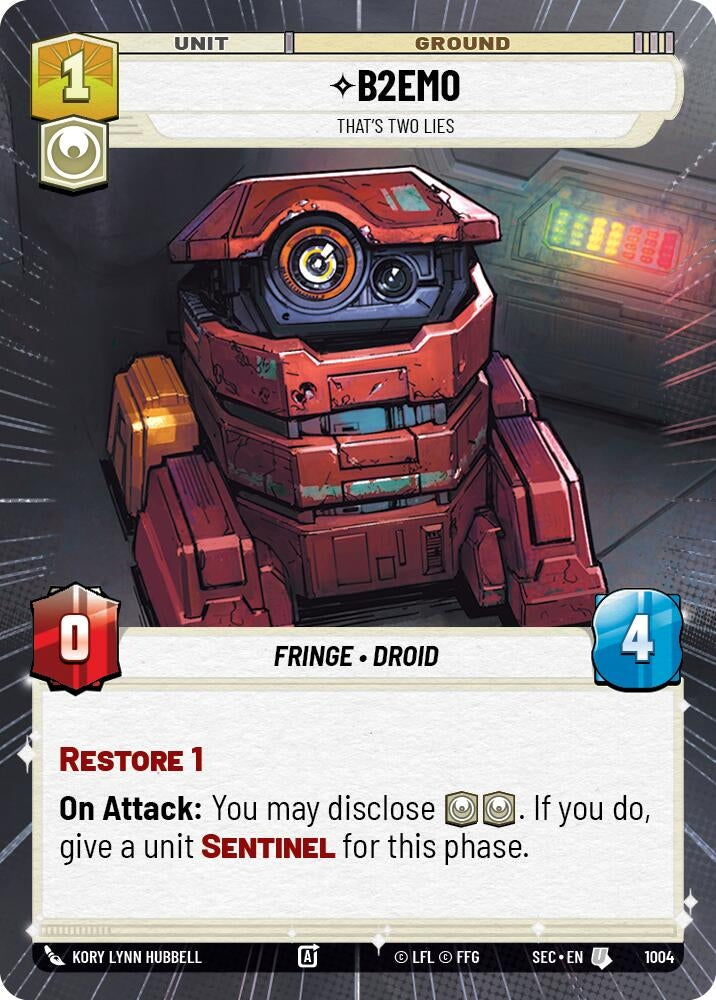 Image for B2EMO - That's Two Lies (Hyperspace Foil) (1004) [Secrets of Power] - Star Wars: Unlimited