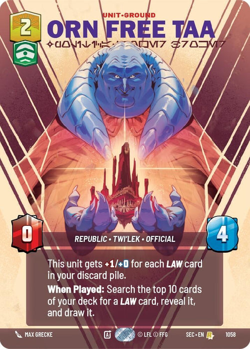 Image for Orn Free Taa - Political Power Broker (Prestige) (1058) [Secrets of Power] - Star Wars: Unlimited