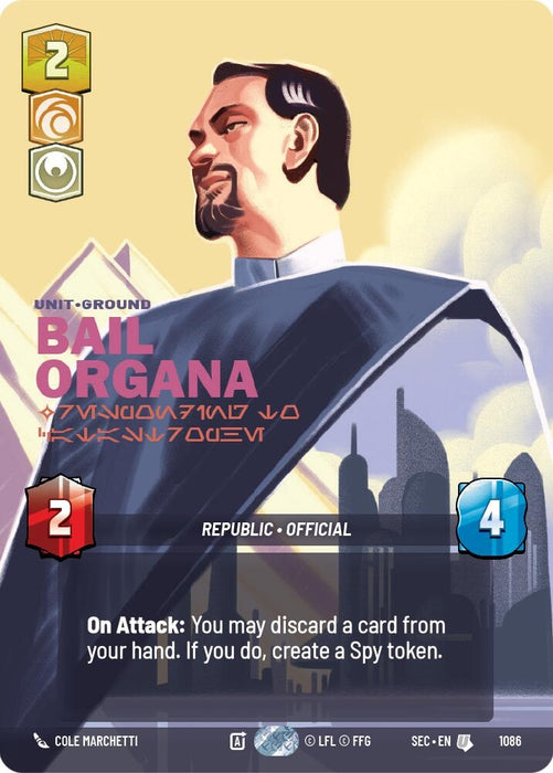 Image for Bail Organa - Responding to Catastrophe (Prestige Foil) (1086) [Secrets of Power] - Star Wars: Unlimited
