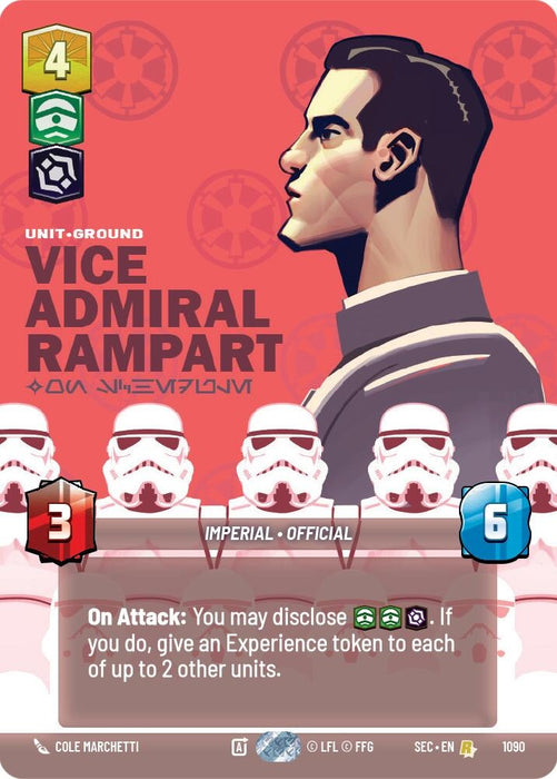 Image for Vice Admiral Rampart - On Schedule (Prestige Foil) (1090) [Secrets of Power] - Star Wars: Unlimited