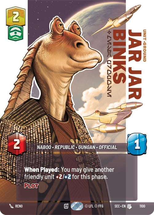 Image for Jar Jar Binks - Mesa Propose (Prestige Foil) (1100) [Secrets of Power] - Star Wars: Unlimited