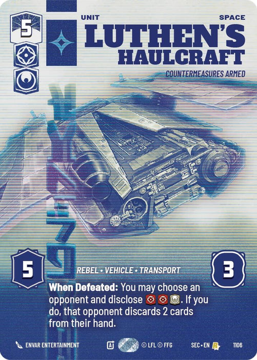 Image for Luthen's Haulcraft - Countermeasures Armed (Prestige Foil) (1106) [Secrets of Power] - Star Wars: Unlimited