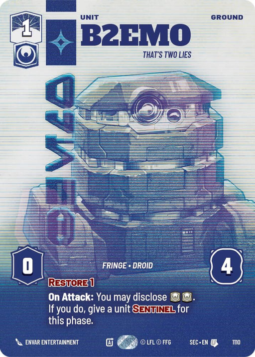 Image for B2EMO - That's Two Lies (Prestige Foil) (1110) [Secrets of Power] - Star Wars: Unlimited
