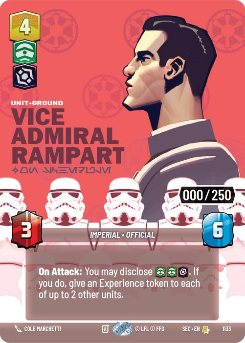 Image for Vice Admiral Rampart - On Schedule (Serialized) (1133) [Secrets of Power] - Star Wars: Unlimited