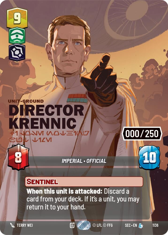 Image for Director Krennic - I Lose Nothing But Time (Serialized) (1136) [Secrets of Power] - Star Wars: Unlimited
