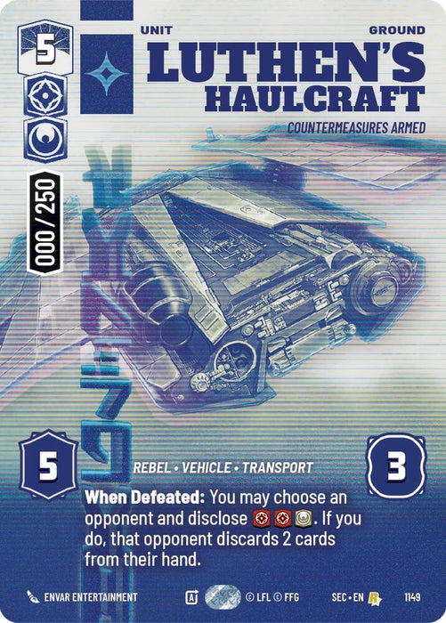 Image for Luthen's Haulcraft - Countermeasures Armed (Serialized) (1149) [Secrets of Power] - Star Wars: Unlimited