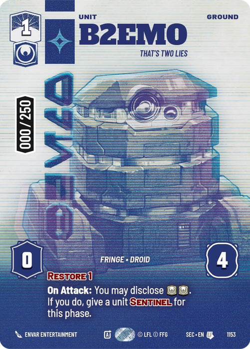 Image for B2EMO - That's Two Lies (Serialized) (1153) [Secrets of Power] - Star Wars: Unlimited