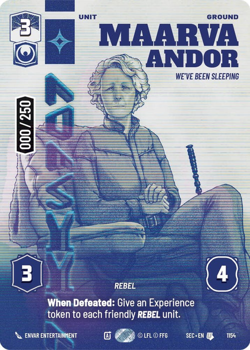 Image for Maarva Andor - We've Been Sleeping (Serialized) (1154) [Secrets of Power] - Star Wars: Unlimited