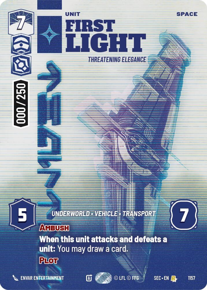 Image for First Light - Threatening Elegance (Serialized) (1157) [Secrets of Power] - Star Wars: Unlimited