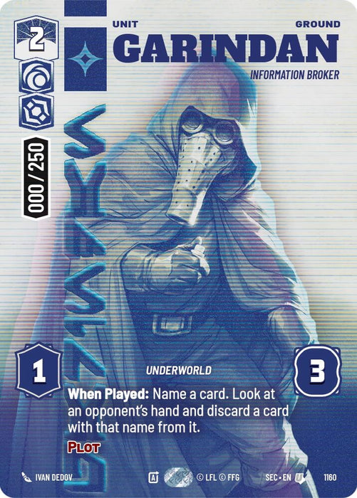 Image for Garindan - Information Broker (Serialized) (1160) [Secrets of Power] - Star Wars: Unlimited
