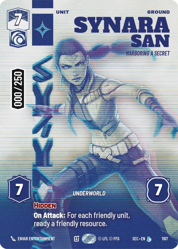 Image for Synara San - Harboring a Secret (Serialized) (1167) [Secrets of Power] - Star Wars: Unlimited