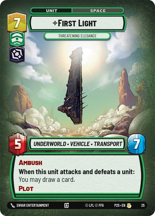 Image for First Light - Threatening Elegance (25) [Organized Play Promos] - Star Wars: Unlimited