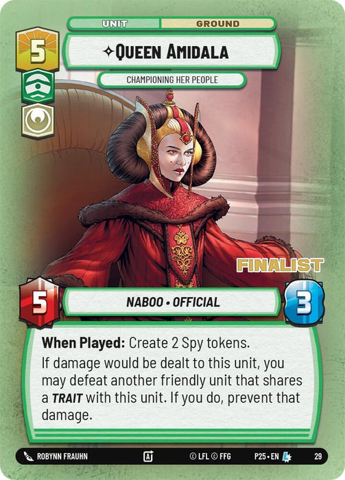 Image for Queen Amidala - Championing Her People (Champion) (30) [Organized Play Promos] - Star Wars: Unlimited