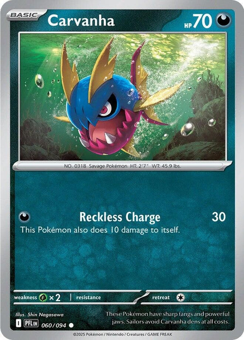 Image for Carvanha (060/094) [ME02: Phantasmal Flames] - Pokemon