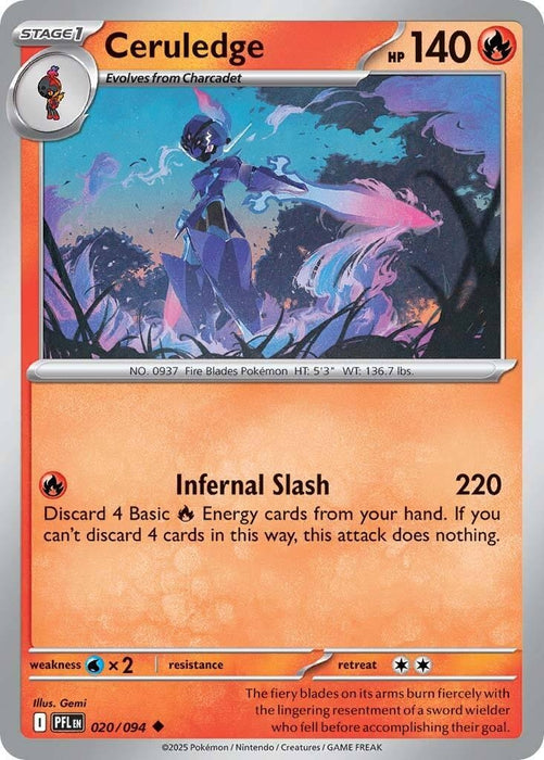 Image for Ceruledge (020/094) [ME02: Phantasmal Flames] - Pokemon