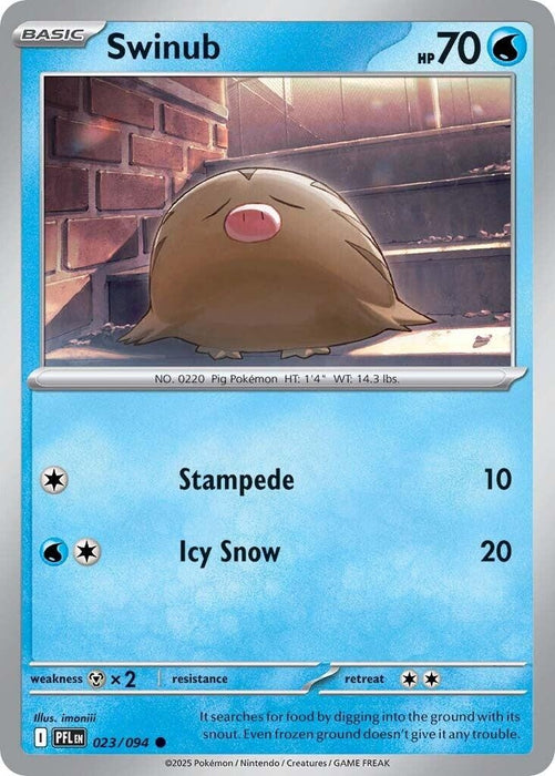 Image for Swinub (023/094) [ME02: Phantasmal Flames] - Pokemon