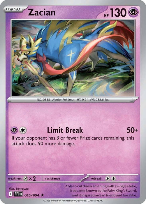 Image for Zacian (045/094) [ME02: Phantasmal Flames] - Pokemon