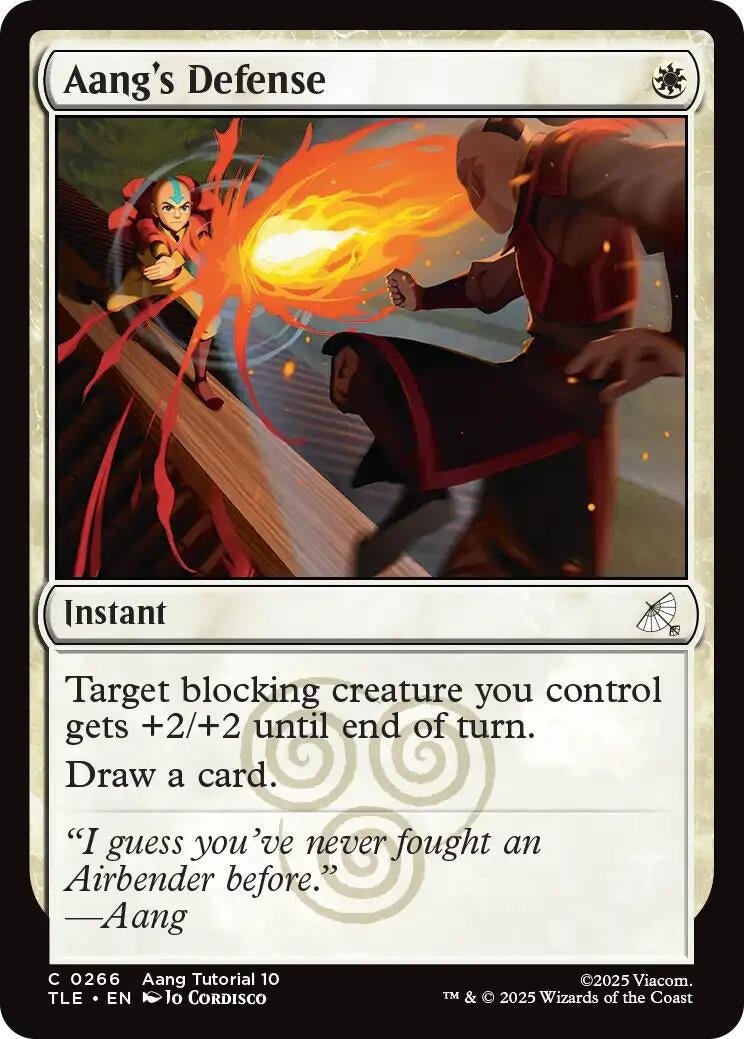 Image for Aang's Defense (0266) (266) [Avatar: The Last Airbender: Eternal-Legal] - Magic: The Gathering