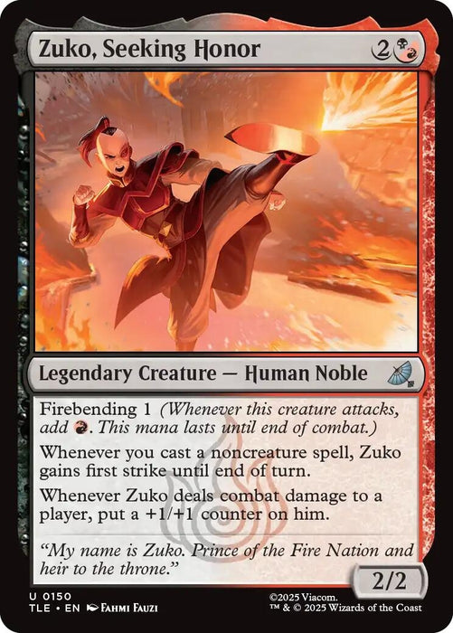 Image for Zuko, Seeking Honor (150) [Avatar: The Last Airbender: Eternal-Legal] - Magic: The Gathering
