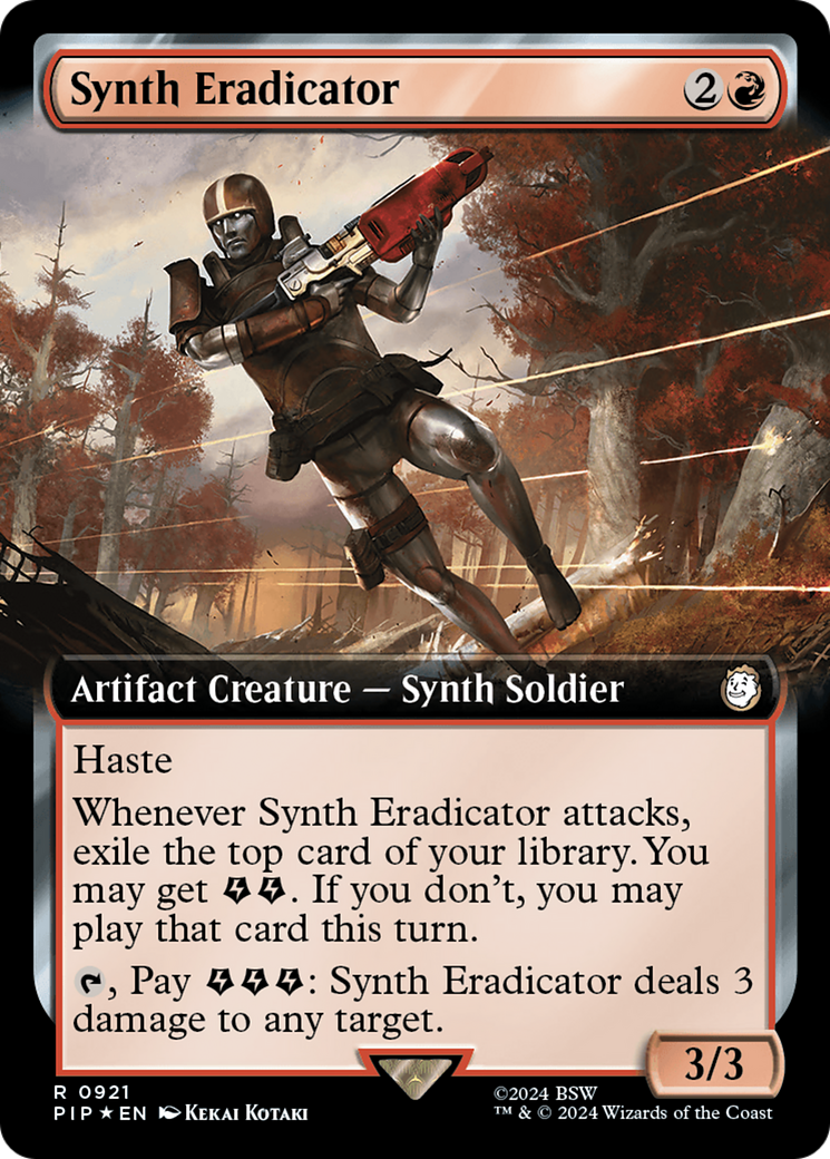Synth Eradicator (Extended Art) (Surge Foil) (921) [Universes Beyond: Fallout]