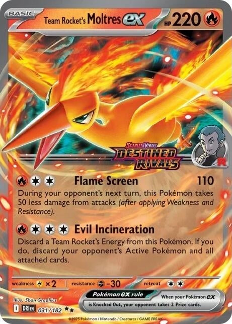 Image for Team Rocket's Moltres ex - 31/182 (Destined Rivals Stamp) (031/182) [Miscellaneous Cards & Products] - Pokemon
