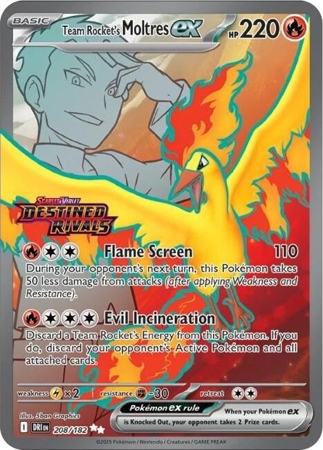 Image for Team Rocket's Moltres ex - 208/182 (Destined Rivals Stamp) (208/182) [Miscellaneous Cards & Products] - Pokemon