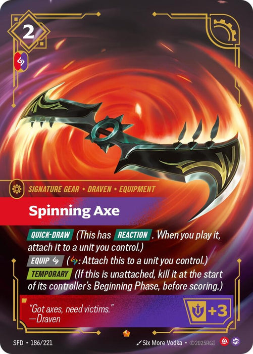 Image for Spinning Axe (186/221) [Spiritforged] - Riftbound: League of Legends Trading Card Game