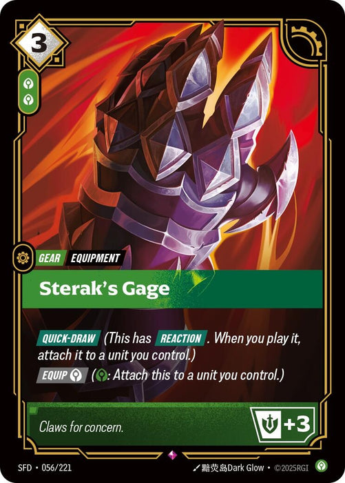 Image for Sterak's Gage (056/221) [Spiritforged] - Riftbound: League of Legends Trading Card Game