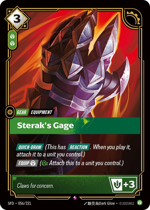 Image for Sterak's Gage (056/221) [Spiritforged] - Riftbound: League of Legends Trading Card Game