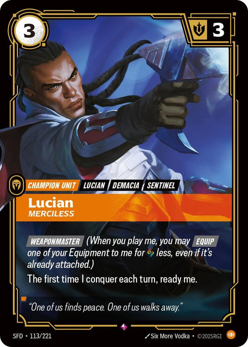 Image for Lucian - Merciless (113/221) [Spiritforged] - Riftbound: League of Legends Trading Card Game