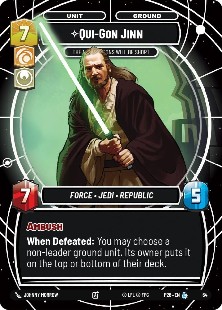 Image for Qui-Gon Jinn - The Negotiations Will Be Short (64) [Sector and Regional Promos: Season 1] - Star Wars: Unlimited