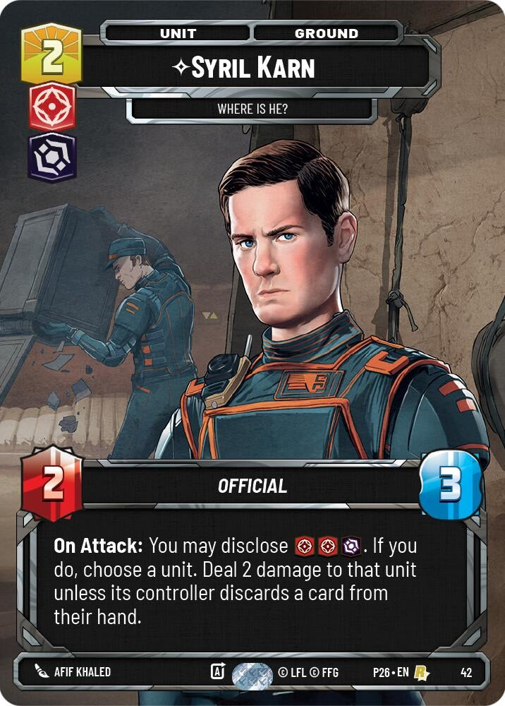 Image for Syril Karn - Where Is He? (42) (42) [Sector and Regional Promos: Season 1] - Star Wars: Unlimited