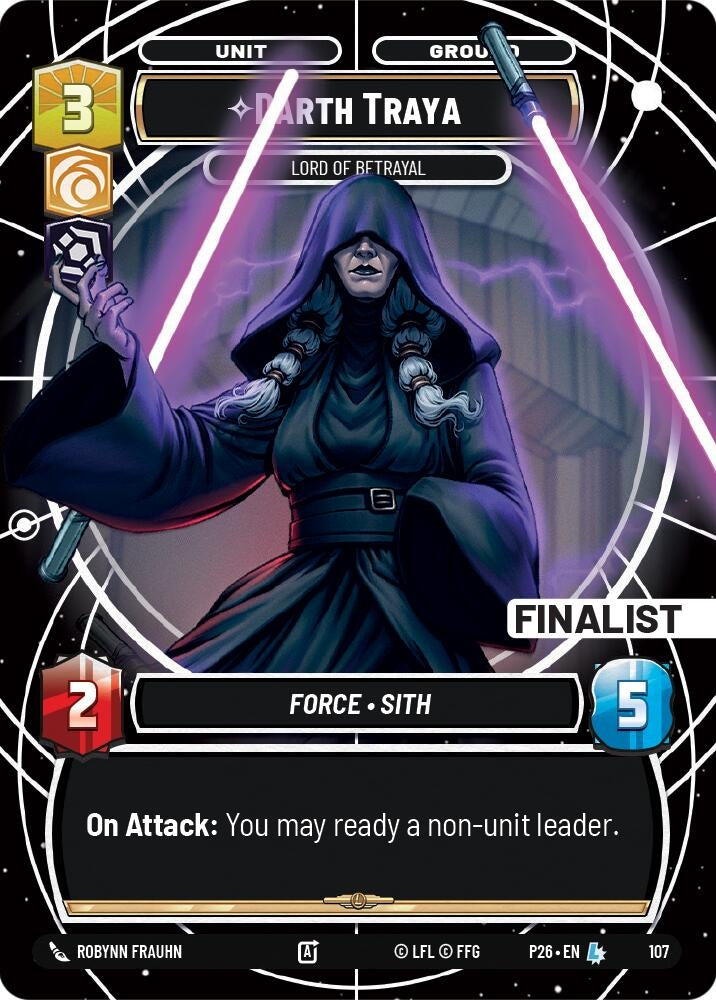 Image for Darth Traya - Lord of Betrayal (Finalist) (107) [Sector and Regional Promos: Season 1] - Star Wars: Unlimited