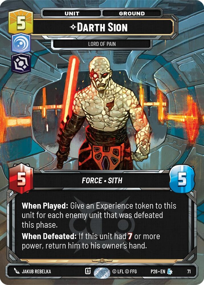 Image for Darth Sion - Lord of Pain (71) (71) [Sector and Regional Promos: Season 1] - Star Wars: Unlimited